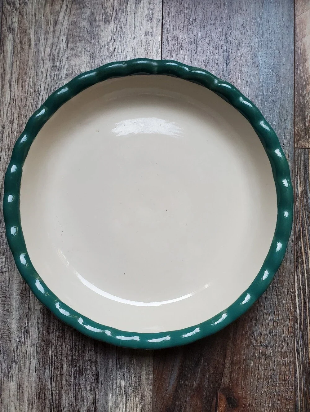 Design Pac Vintage Ceramic Plaid Fluted Holiday Pie Plate 10.5